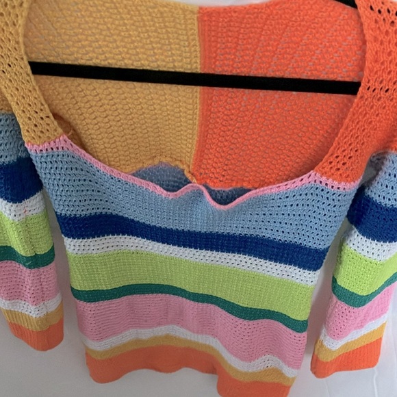Unbranded: Rainbow colored Knit Swimsuit coverup dress- sheer- XL - Picture 15 of 16